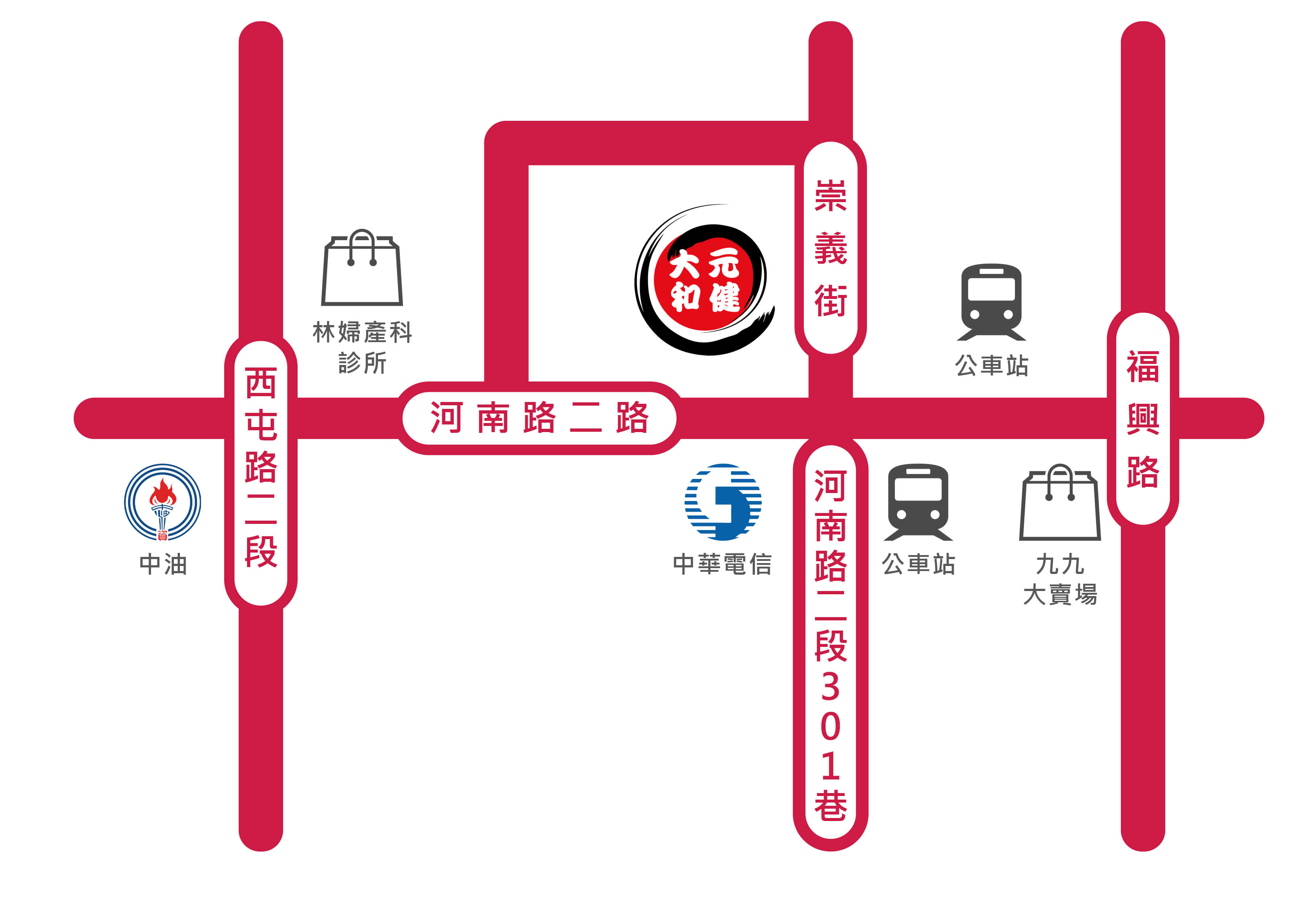 元健助聽器台中西屯店地理位置圖