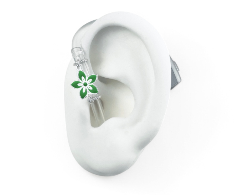 MIMITAKARA 助聽器導管裝飾品│叢林綠花