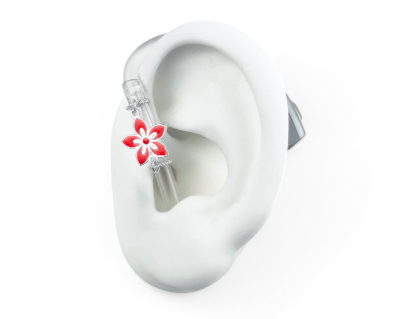 MIMITAKARA 助聽器導管裝飾品│朝陽紅花