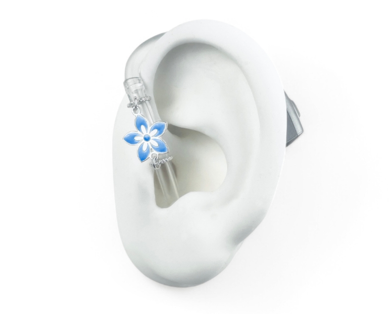 MIMITAKARA 助聽器導管裝飾品│水星藍花
