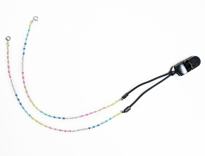 MIMITAKARA 彩虹童趣助聽器安全項鍊夾│需搭配透明固定套2只