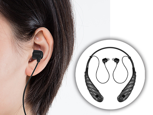 耳寶脖掛型充電式助聽器-6KB-黑色款