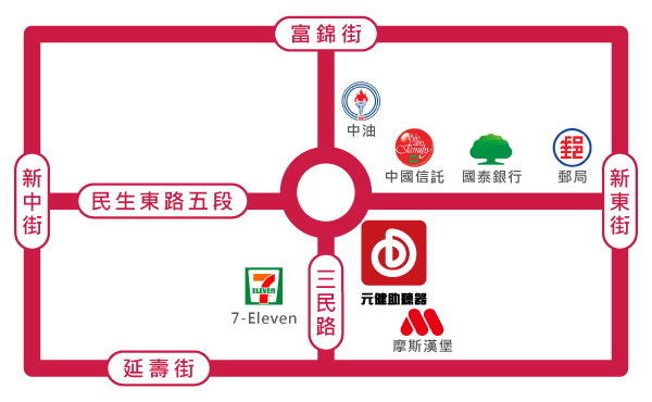 元健助聽器台北松山店地理位置圖